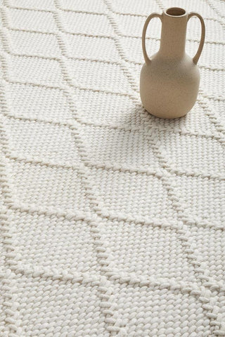 RUG CULTURE RUGS Huxley White Wool Blend Rug