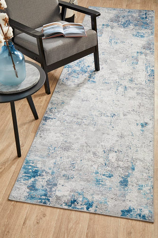 RUG CULTURE RUGS Illusions Blue Hallway Runner