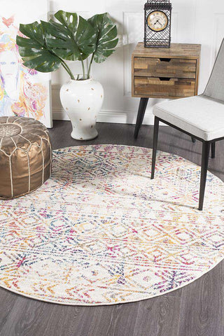 Rug Culture RUGS Ismail Multi Coloured Tribal Round Rug