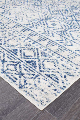 Rug Culture RUGS Ismail White Blue Tribal Rug