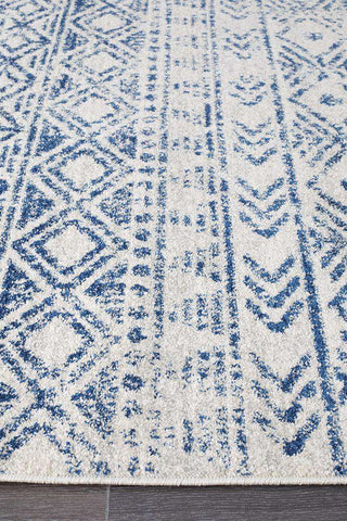 Rug Culture RUGS Ismail White Blue Tribal Rug