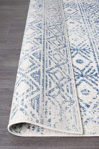 Rug Culture RUGS Ismail White Blue Tribal Rug