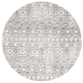 Rug Culture RUGS Ismail White Grey Tribal Round Rug