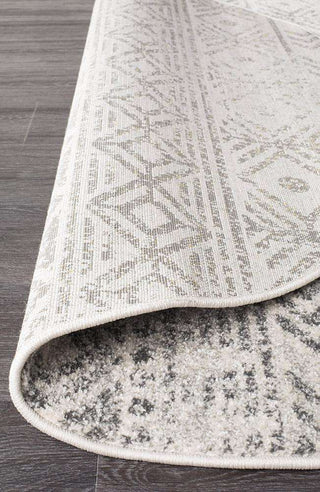 Rug Culture RUGS Ismail White Grey Tribal Round Rug