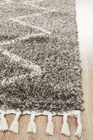 Rug Culture RUGS Kenza Grey Fringed Rug (Discontinued)