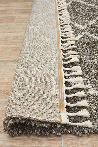 Rug Culture RUGS Kenza Grey Fringed Rug (Discontinued)