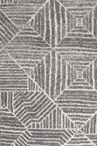 Rug Culture RUGS Kenza Grey Tribal Diamond Rug