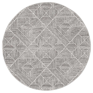 Rug Culture RUGS Kenza Grey Tribal Round Rug