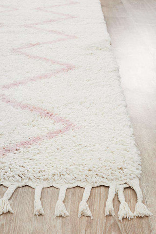 Rug Culture RUGS Kenza Pink Fringed Rug