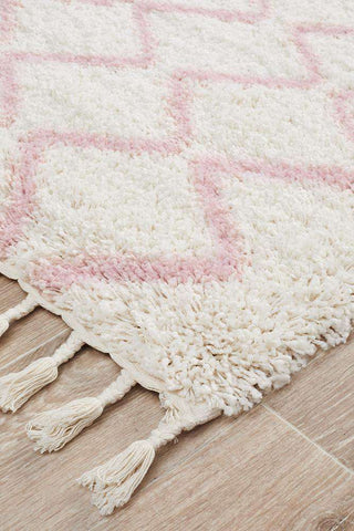 Rug Culture RUGS Kenza Pink Fringed Runner