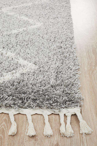 Rug Culture RUGS Kenza Silver Fringed Rug (Discontinued)