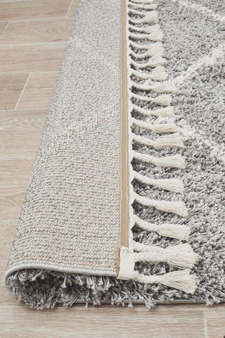 Rug Culture RUGS Kenza Silver Fringed Rug (Discontinued)