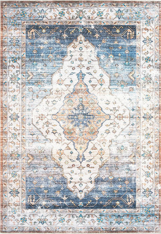 RUG CULTURE RUGS Kindred Blair Blue Machine Washable Rug