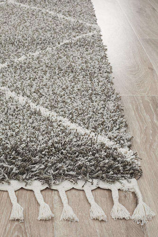 Rug Culture RUGS Kiyan Grey Fringed Rug