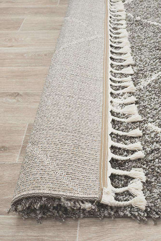 Rug Culture RUGS Kiyan Grey Fringed Rug