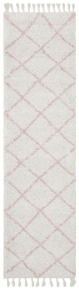 Rug Culture RUGS Kiyan Pink Fringed Runner