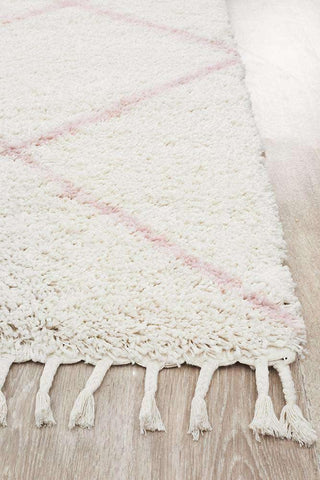 Rug Culture RUGS Kiyan Pink Fringed Runner