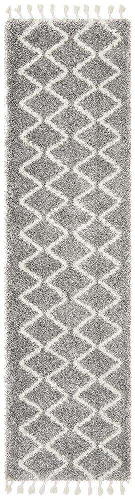 Rug Culture RUGS Kiyan Silver Fringed Runner