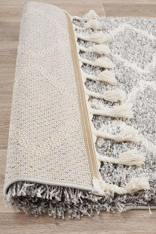 Rug Culture RUGS Kiyan Silver Fringed Runner