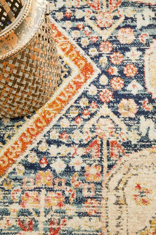 Rug Culture RUGS Legacy Navy & Rust Transitional Round Rug