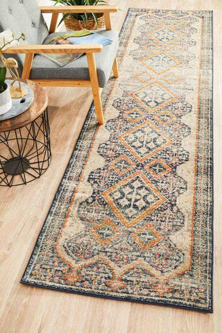 Rug Culture RUGS Legacy Navy & Rust Transitional Runner