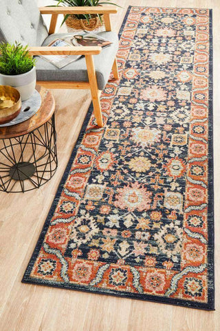 Rug Culture RUGS Legacy Red & Blue Transitional Runner Rug