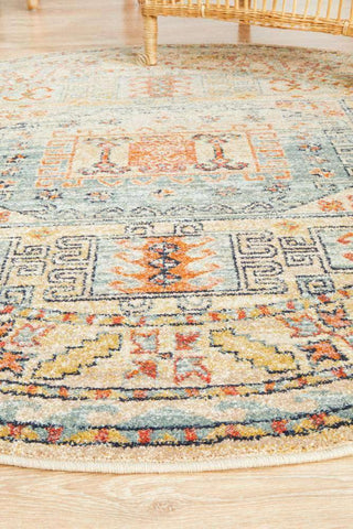 Rug Culture RUGS Legacy Sky Blue Round Rug