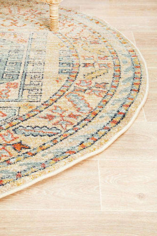 Rug Culture RUGS Legacy Sky Blue Round Rug