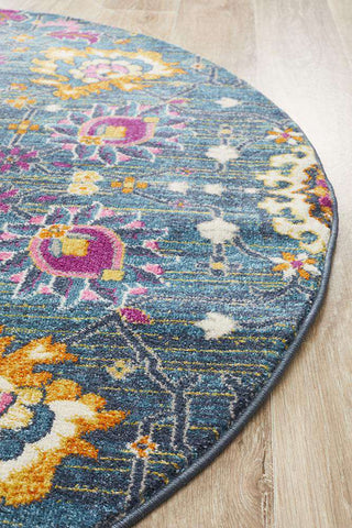 Rug Culture RUGS Lisse Traditional Round Rug - Blue