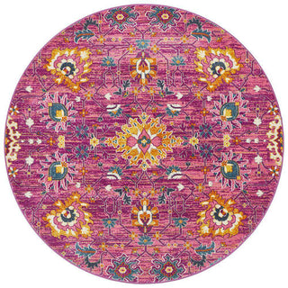 Rug Culture RUGS Lisse Traditional Round Rug - Fuchsia