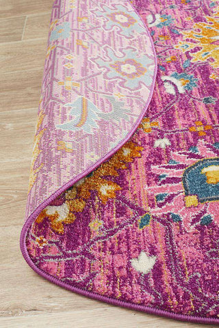 Rug Culture RUGS Lisse Traditional Round Rug - Fuchsia