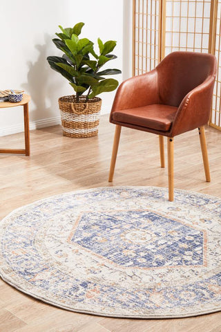 RUG CULTURE RUGS Lorissa Blue Round Rug