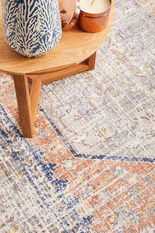 RUG CULTURE RUGS Lorissa Peach Distressed Transitional Rug