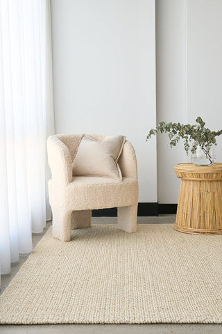 RUG CULTURE RUGS Madras Parker Cream Wool & Jute Rug