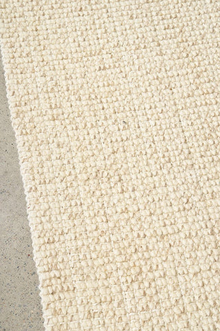 RUG CULTURE RUGS Madras Parker Cream Wool & Jute Runner Rug