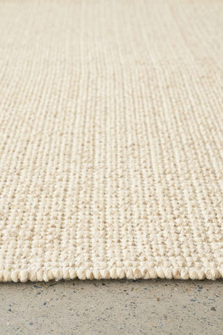 RUG CULTURE RUGS Madras Parker Cream Wool & Jute Runner Rug