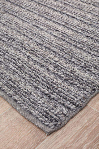 Rug Culture RUGS Mandurah Steel Grey Wool Rug