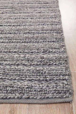 Rug Culture RUGS Mandurah Steel Grey Wool Rug