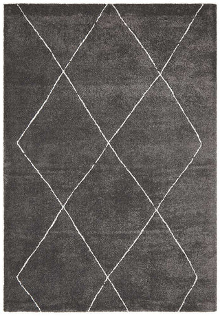 Rug Culture RUGS Manhattan Diamond Rug - Charcoal