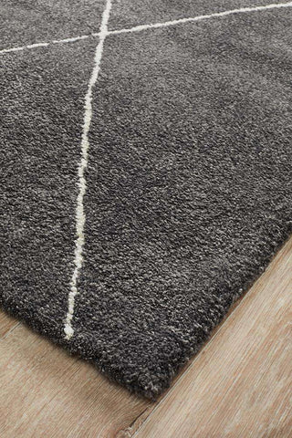 Rug Culture RUGS Manhattan Diamond Rug - Charcoal