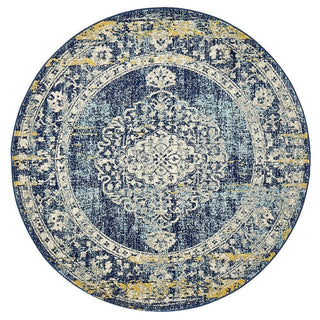 Rug Culture RUGS Museum Wilson Navy Round Rug