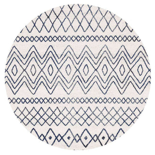 Rug Culture RUGS Nadia White Blue Tribal Round Rug (Discontinued)