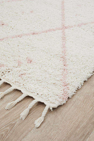 Rug Culture RUGS Nahla Pink Fringed Tribal Rug (Discontinued)