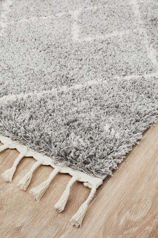 Rug Culture RUGS Nahla Silver Fringed Tribal Rug (Discontinued)