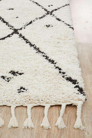 Rug Culture RUGS Nahla White Fringed Tribal Runner (Discontinued)