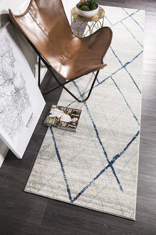 Rug Culture RUGS Noah Blue Contemporary Runner Rug