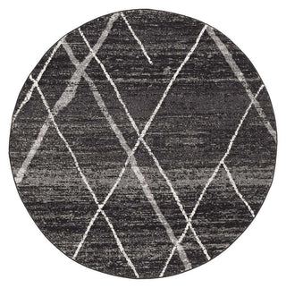 Rug Culture RUGS Noah Charcoal Tribal Round Rug