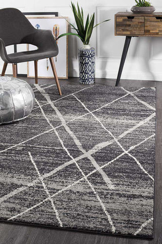 Rug Culture RUGS Noah Charcoal Tribal Rug