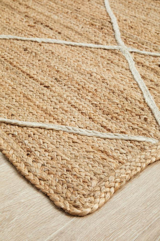 RUG CULTURE RUGS Noosa Diamond Natural Jute Rug