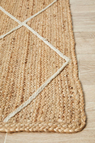 RUG CULTURE RUGS Noosa Diamond Natural Jute Rug